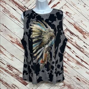 NWOT MissLook sleeveless raw cut tee shirt